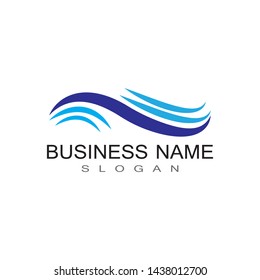 Water. Wave symbol and icon Logo. Template vector.