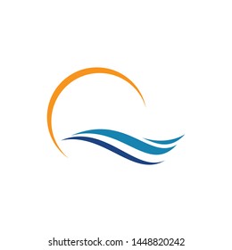 Water Wave symbol and icon Logo Template vector