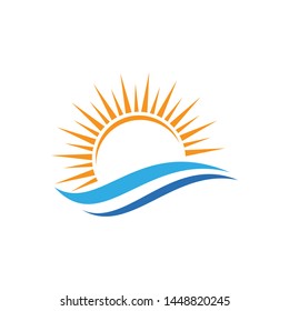 Water Wave symbol and icon Logo Template vector