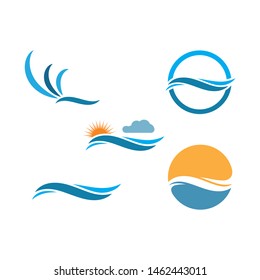 Water Wave symbol and icon Logo Template vector