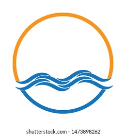 Water Wave symbol and icon Logo Template vector