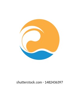 Water Wave symbol and icon Logo Template vector