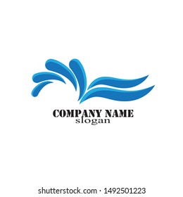 Water Wave symbol and icon Logo Template vector
