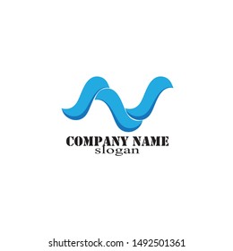 Water Wave symbol and icon Logo Template vector
