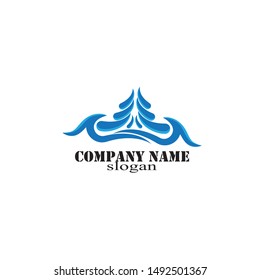 Water Wave symbol and icon Logo Template vector
