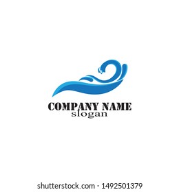 Water Wave symbol and icon Logo Template vector
