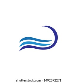 WATER WAVE SYMBOL AND ICON LOGO TEMPLATE VECTOR