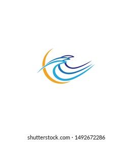 WATER WAVE SYMBOL AND ICON LOGO TEMPLATE VECTOR