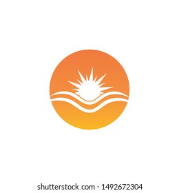 WATER WAVE SYMBOL AND ICON LOGO TEMPLATE VECTOR