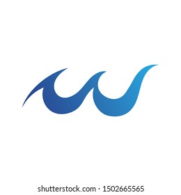 Water Wave symbol and icon Logo Template vector
