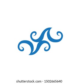 Water Wave symbol and icon Logo Template vector
