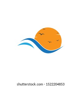 Water Wave symbol and icon Logo Template vector
