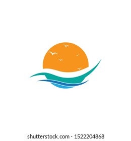Water Wave symbol and icon Logo Template vector