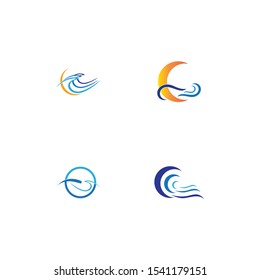 WATER WAVE SYMBOL AND ICON LOGO TEMPLATE VECTOR