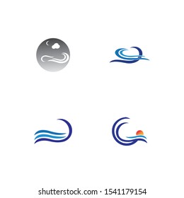 WATER WAVE SYMBOL AND ICON LOGO TEMPLATE VECTOR