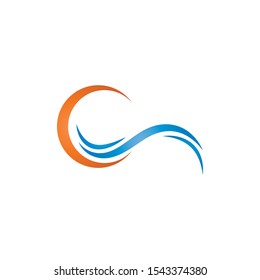 Water Wave symbol and icon Logo Template vector