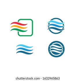 Water Wave symbol and icon Logo Template vector set