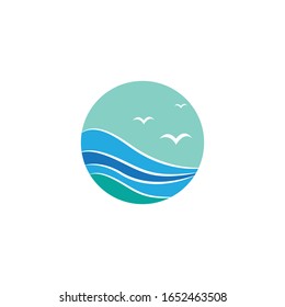 Water Wave symbol and icon Logo Template vector