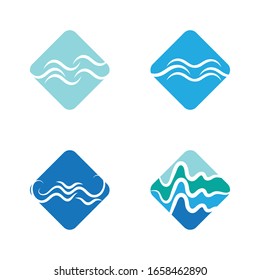 WATER WAVE SYMBOL AND ICON LOGO TEMPLATE VECTOR