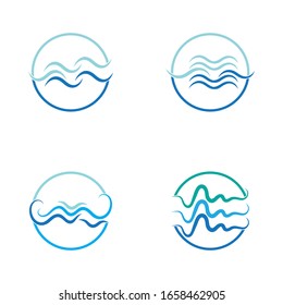 WATER WAVE SYMBOL AND ICON LOGO TEMPLATE VECTOR