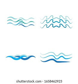 WATER WAVE SYMBOL AND ICON LOGO TEMPLATE VECTOR