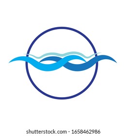 WATER WAVE SYMBOL AND ICON LOGO TEMPLATE VECTOR