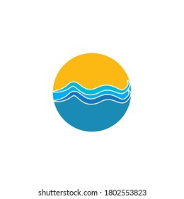 Water Wave symbol and icon Logo Template vector 
