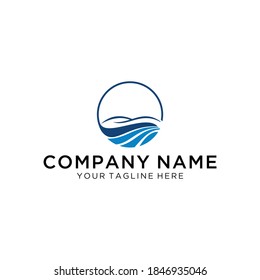 Water Wave symbol and icon Logo Template vector