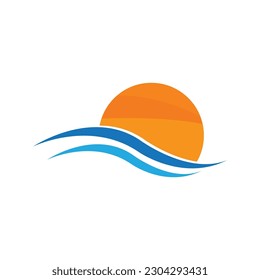 Water Wave symbol and icon Logo vector