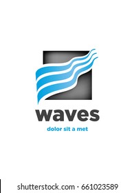 Water Wave symbol and icon Logo Template vector