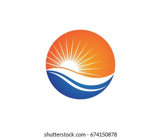 Water Wave symbol and icon Logo Template vector