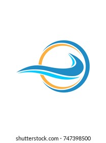 Water Wave symbol and icon Logo Template vector
