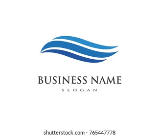 Water Wave symbol and icon Logo Template vector