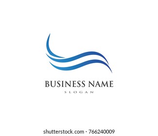 Water Wave symbol and icon Logo Template vector