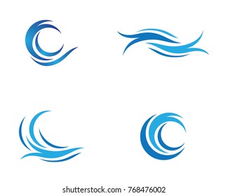 Water Wave symbol and icon Logo Template vector