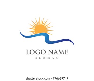 Water Wave symbol and icon Logo Template vector