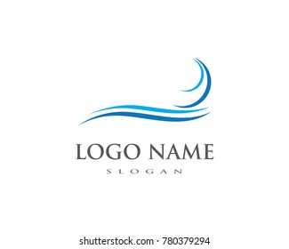 Water Wave symbol and icon Logo Template vector