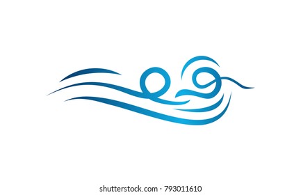 Water Wave symbol and icon Logo designs Template vector