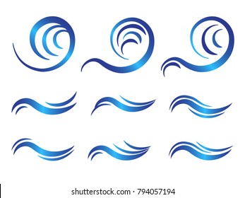 Water Wave symbol and icon Logo Template vector