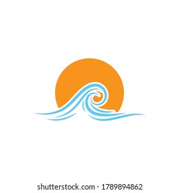 Water wave symbol illustration design vector Template