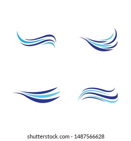 Water wave symbol vector icon