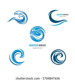 Diseño de ilustración de icono de vector de onda de agua