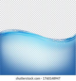 Water Wave With Transparent Background With Gradient Mesh, Vector Illustration