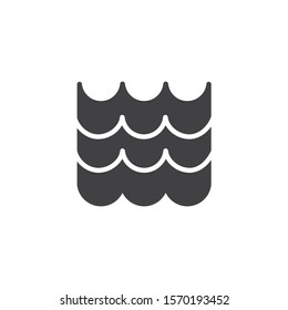 Water, wave vector icon. filled flat sign for mobile concept and web design. Sea waves glyph icon. Symbol, logo illustration. Vector graphics