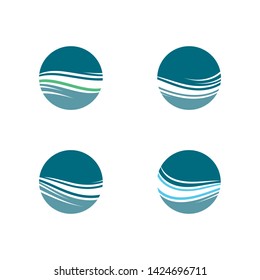 Water wave vector icon illustration