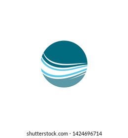 Water wave vector icon illustration