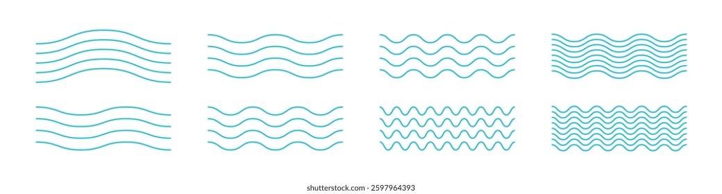Water wave vector icons. Wave icon logo vector illustration. Line art wave logo design