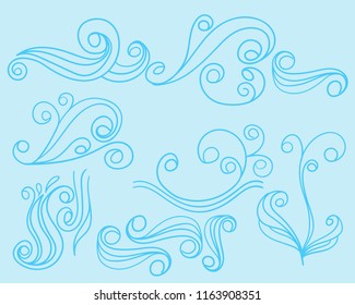 Water wave vector illustration