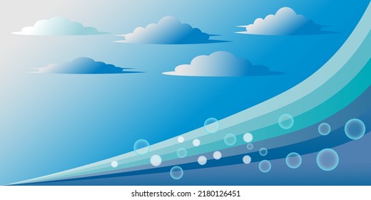water wave vector illustration design background and abstract clouds vector eps10