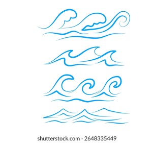 Water Wave Vector Illustration – Flowing Water Wave Element for Design and Art Projects